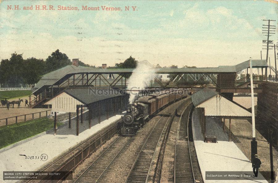 Postcard: New Haven & Hartford Railroad Station, Mount Vernon, New York